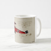 フォッカーDR 1の戦闘機WWIのコーヒー・マグ コーヒーマグカップ (正面右)