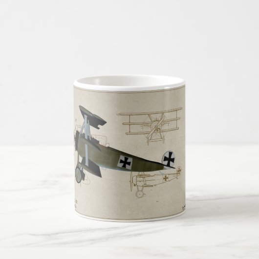 フォッカーDR 1の戦闘機WWIのコーヒー・マグ コーヒーマグカップ (中央)