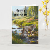 フォックスお誕生日おめでとう カード (黄色い花)