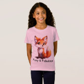 フォックスと素晴らしい – かわいいキツネTシャツfor Girls Tシャツ (正面フル)