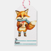 フォックスよくはしゃぐクリスマスプレゼントラベル ギフトタグ (正面)