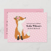 フォックスウッドランド、かわいい インビテーションポストカード (正面/裏面)