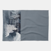 フォックスクラシッククリスマスの暗い冬のシーン キッチンタオル (横)