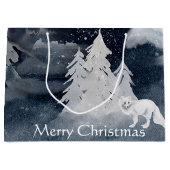 フォックスクラシッククリスマスの暗い冬のシーン ラージペーパーバッグ (正面)