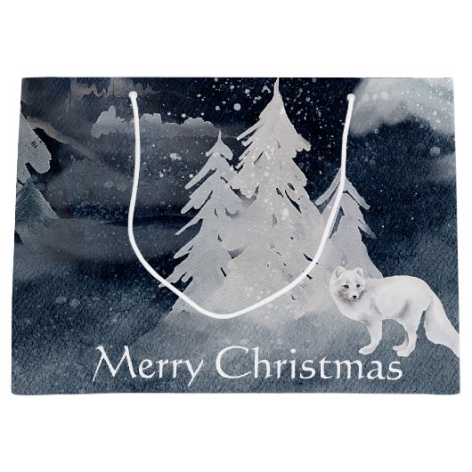 フォックスクラシッククリスマスの暗い冬のシーン ラージペーパーバッグ (正面)