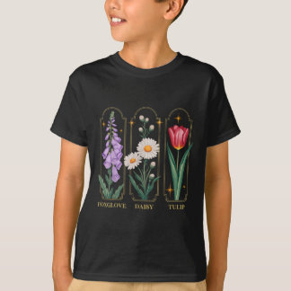 フォックスグローブデイジーチューリップフローラ Tシャツ