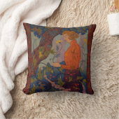 フォックスグローブ付きの女性 クッション (ブランケット)