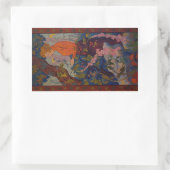 フォックスグローブ付きの女性 長方形シール (バッグ)