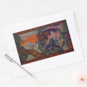 フォックスグローブ付きの女性 長方形シール (封筒)