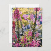 フォックスグローブ付きガーデン ポストカード (正面/裏面)