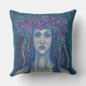 フォックスグローブ・ドライアド美しい女の子の超現実的なファンタジーアート クッション (裏面)