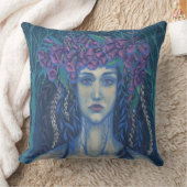 フォックスグローブ・ドライアド美しい女の子の超現実的なファンタジーアート クッション (ブランケット)