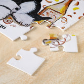 フォックステリア犬の明けましておめでとう ジグソーパズル (側面)