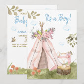 *~* フォックステント ボヘミアンワンピース ティピーテント ワイルドウッド フォレスト少年 招待状 (正面/裏面)