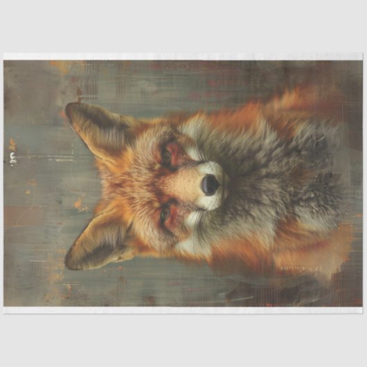 フォックスデコページのテクスチャ付き油絵 薄葉紙 (正面)