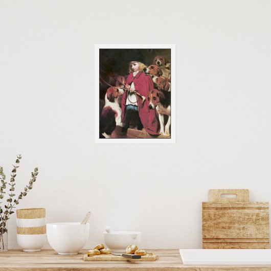 フォックスハウンズの女の子 – ヴィンテージアートポスターby理容師 ポスター (キッチン)