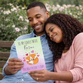 フォックスピンクとグリーンバレンタインデー シーズンカード