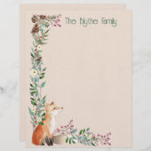 フォックスフォレストクリスマス8.5インチx 11インチ文房具 レターヘッド (正面/裏面)