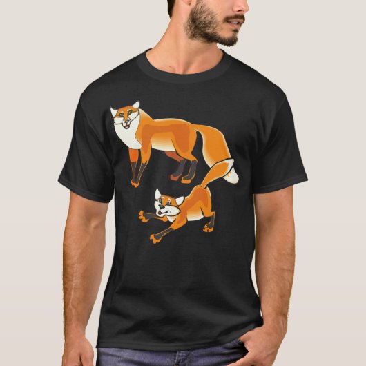 フォックスフチ動物犬ブラックラボ Tシャツ (正面)