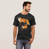 フォックスフチ動物犬ブラックラボ Tシャツ (正面フル)