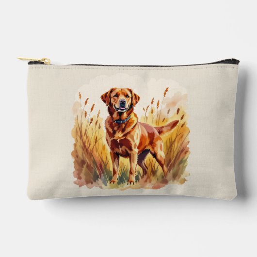 フォックスレッドラブラドールレトリバー犬 アクセサリーポーチ (正面)