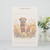 フォックスレッドラブラドールレトリバー犬 便箋 (スタンド正面)