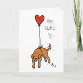 フォックスレッドラブラドール ハートバルーン バレンタイン シーズンカード (正面)