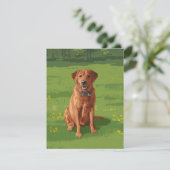 フォックスレッド イエローラブラドールレトリバー 犬 招待状 (スタンド正面)