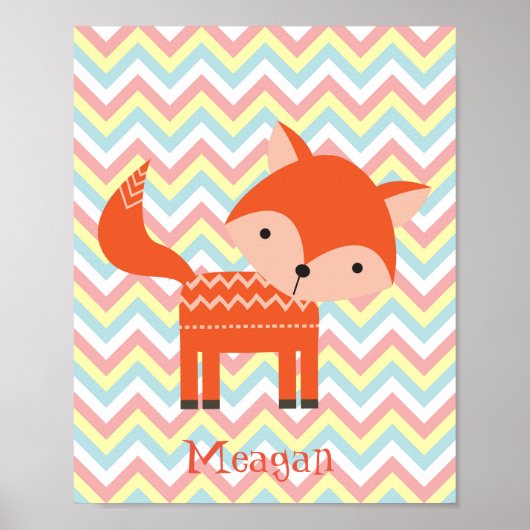 フォックス子供部屋プリントウォールアートウォールデコール ポスター (正面)