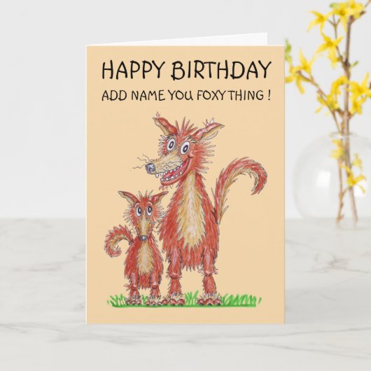 フォックス物 カード (黄色い花)