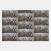 フォックス狩りラッピング紙フラットシートセット3 ラッピングペーパーシート (正面3)