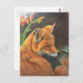 フォックス絵を描ス絵を描フの手の芸術自然 ポストカード (正面/裏面)