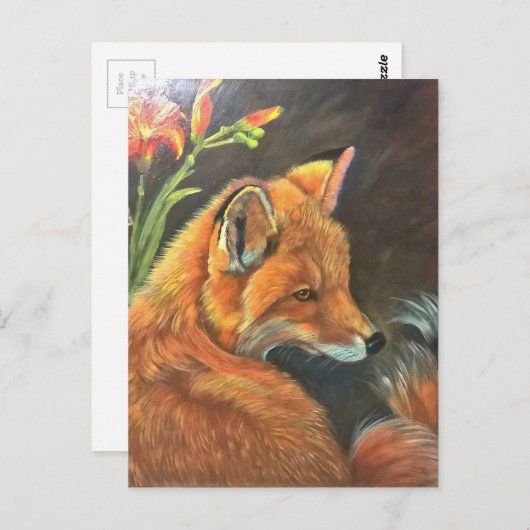 フォックス絵を描ス絵を描フの手の芸術自然 ポストカード (正面/裏面)