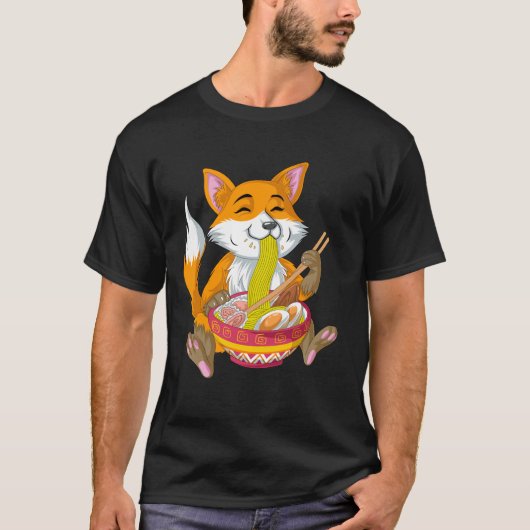 フォックス食べラーメン Tシャツ (正面)