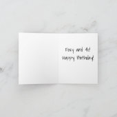 フォックス40誕生日折り畳みグリーティングカード カード (内部)