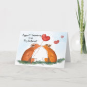 フォックス・ガールフレンドにとってハッピーセカンドアニバーサリー カード (正面)