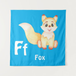 フォックス パーソナライズ ABC: 文字 F - お名前を追加 タペストリー