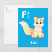 フォックス パーソナライズ ABC: 文字 F - お名前を追加 ポストカード (正面/裏面)