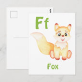 フォックス パーソナライズ ABC: 文字 F - お名前を追加 ポストカード (正面/裏面)