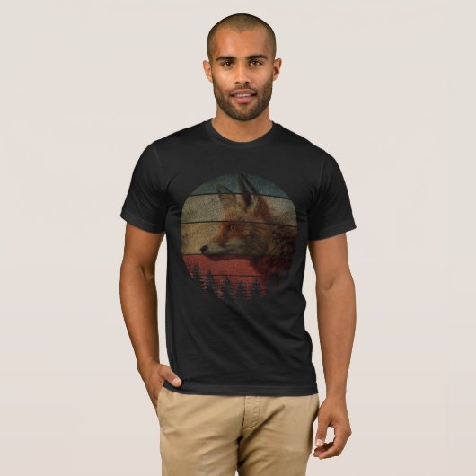 フォックス ビンテージ ペインティング スタイル Tシャツ (正面フル)