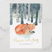 フォックス ホリデー ゴールド フォイル フォト カード (正面)