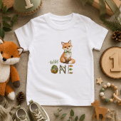 フォックス・ワイルド・ワン 水彩画 1歳の誕生日 ベビーTシャツ