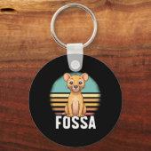 フォッサアニマルグラフィックカラフルレトロサンセットマダガス キーホルダー (正面)
