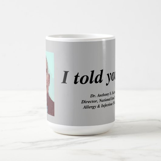 フォッチ博士、そう言っただろう、グレー コーヒーマグカップ (中央)