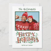 フォトおもしろいタイポグラフィクリスマスホリデーカード シーズンカード (正面)