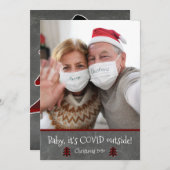 フォトおもしろいベビーIt Covid Outside Crismas シーズンカード (正面/裏面)
