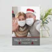 フォトおもしろいベビーIt Covid Outside Crismas シーズンカード (スタンド正面)