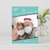 フォトおもしろいベビーIt's Covid Outside BlueCrismas シーズンカード (スタンド正面)