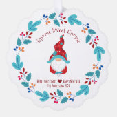 フォトおもしろい格言甘い格言小妖精や小人フローラリースかわいい オーナメントカード (正面)