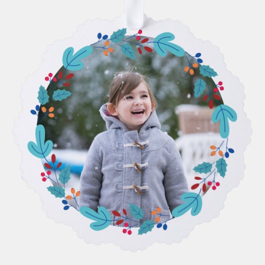 フォトおもしろい格言甘い格言小妖精や小人フローラリースかわいい オーナメントカード (裏面)